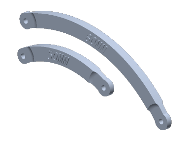 Master3X — Master3X Selfie Stick with M3 Mounting Holes 50mm 80mm (PLA)