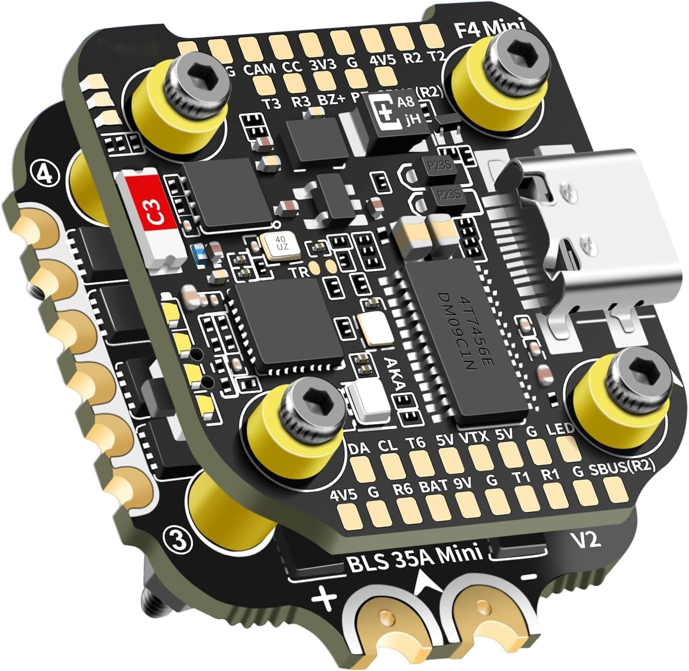 F405 Mini Flight Controller Stack, 20x20mm, APP Control, Bluetooth Built-in, 35A 4-in-1 BLHeliS ESC Board, Compatible with DJI Air Unit FPV Drone Airplane