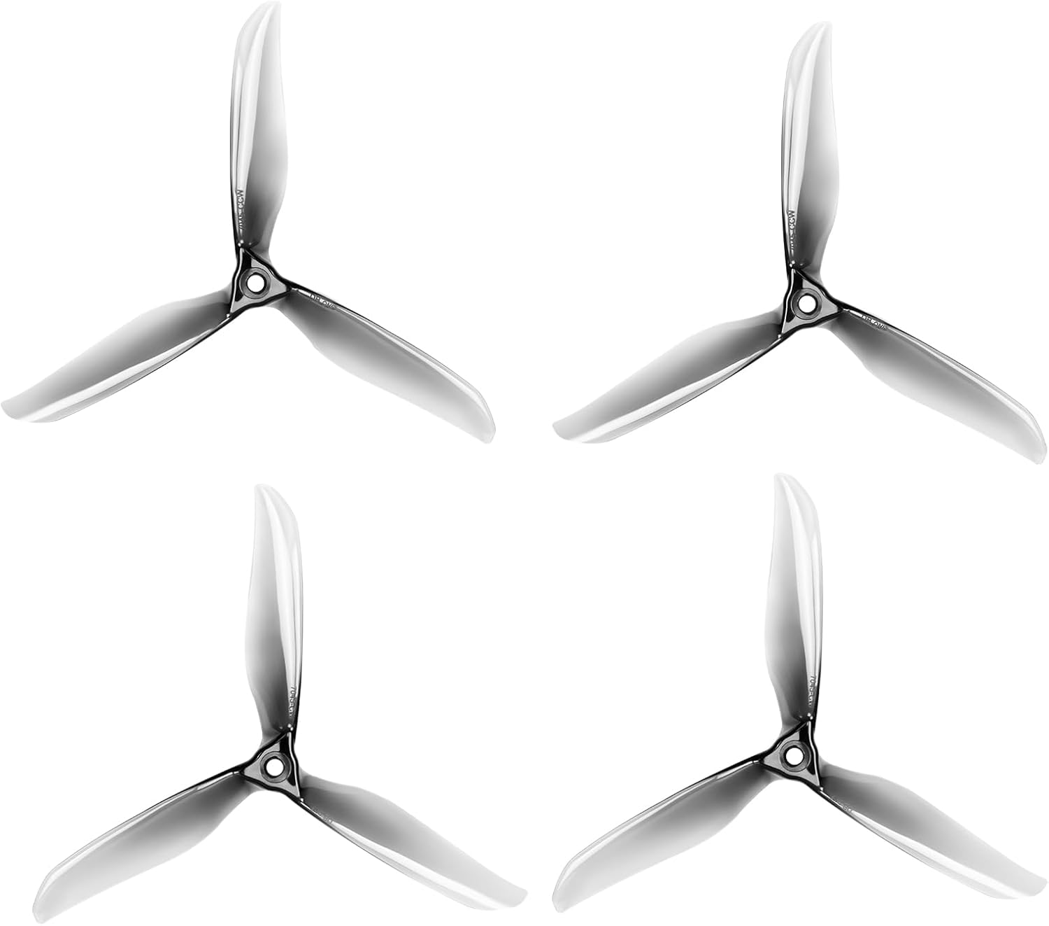 DBoneFPV 7045 7" Tri-Blade Propellers, White (2 CW + 2 CCW)